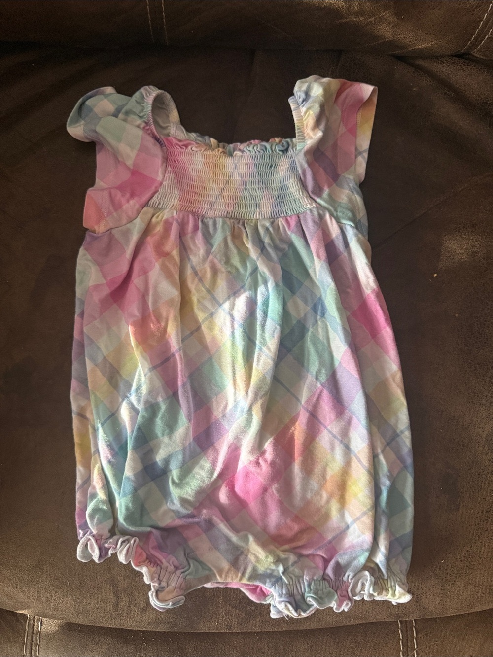 Little Sleepies Pastel Plaid Bubble Romper - Pink, Purple, Blue, Yellow